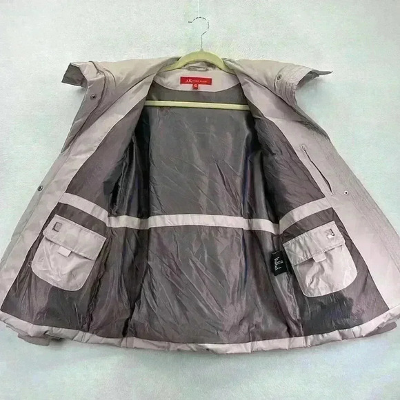 Anne Klein Women’s Quilted Down Jacket Size Small Blush Pockets Knit Cuffs - Picture 6 of 12